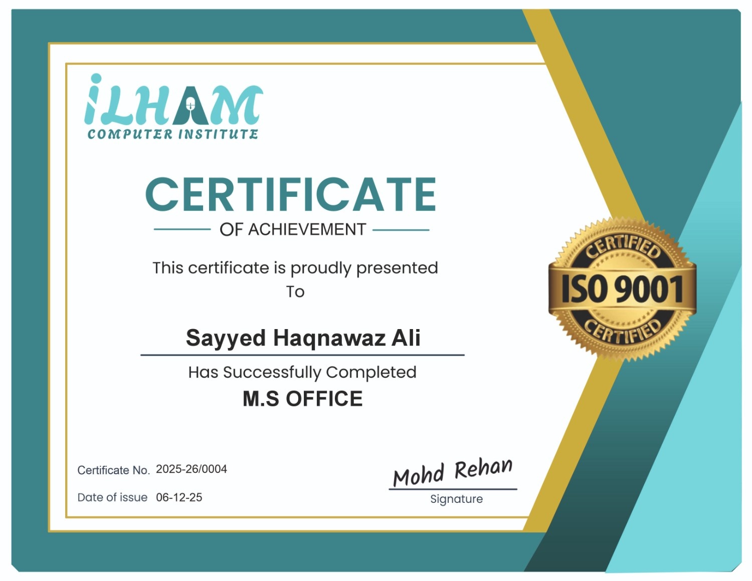 Certificate