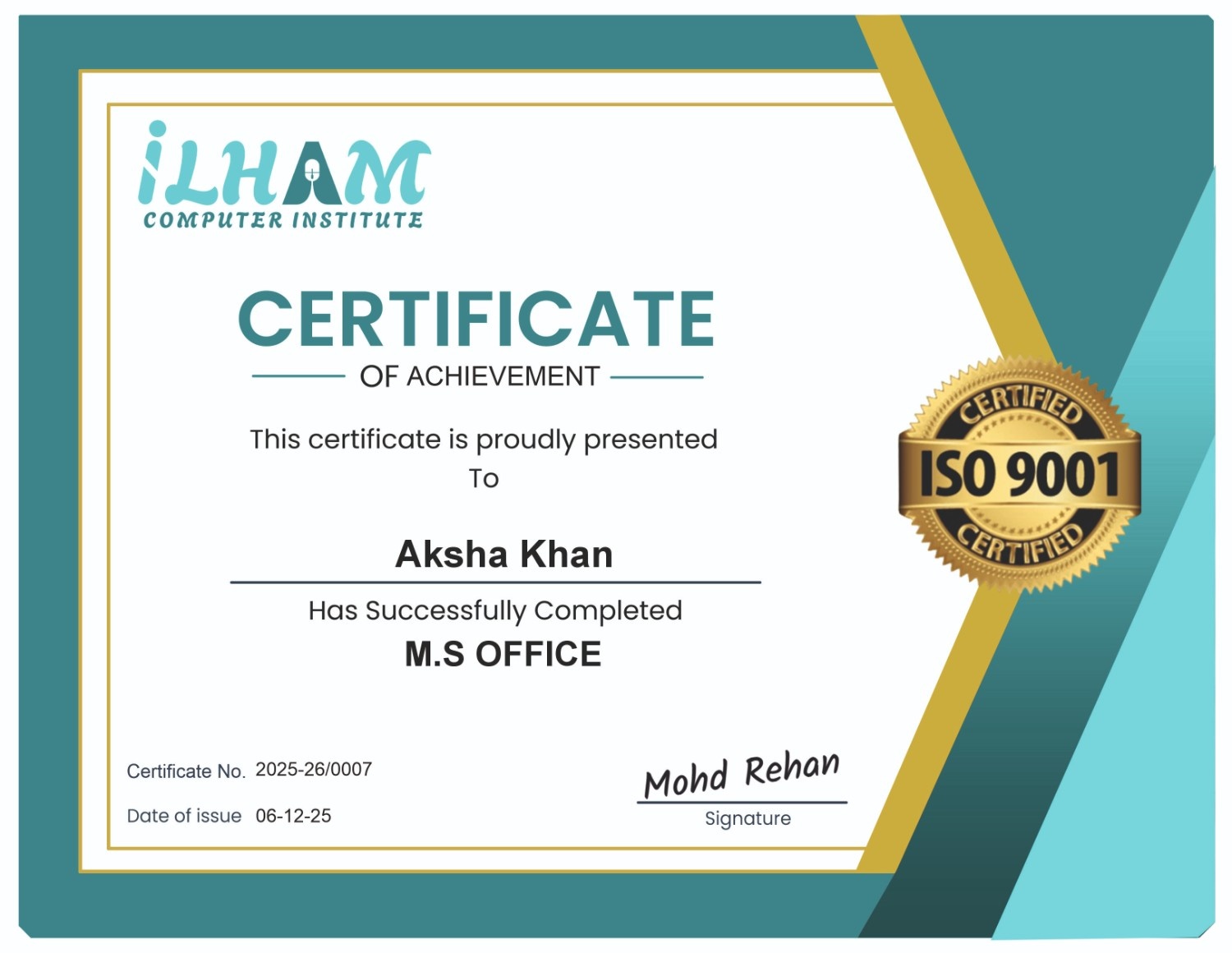 Certificate