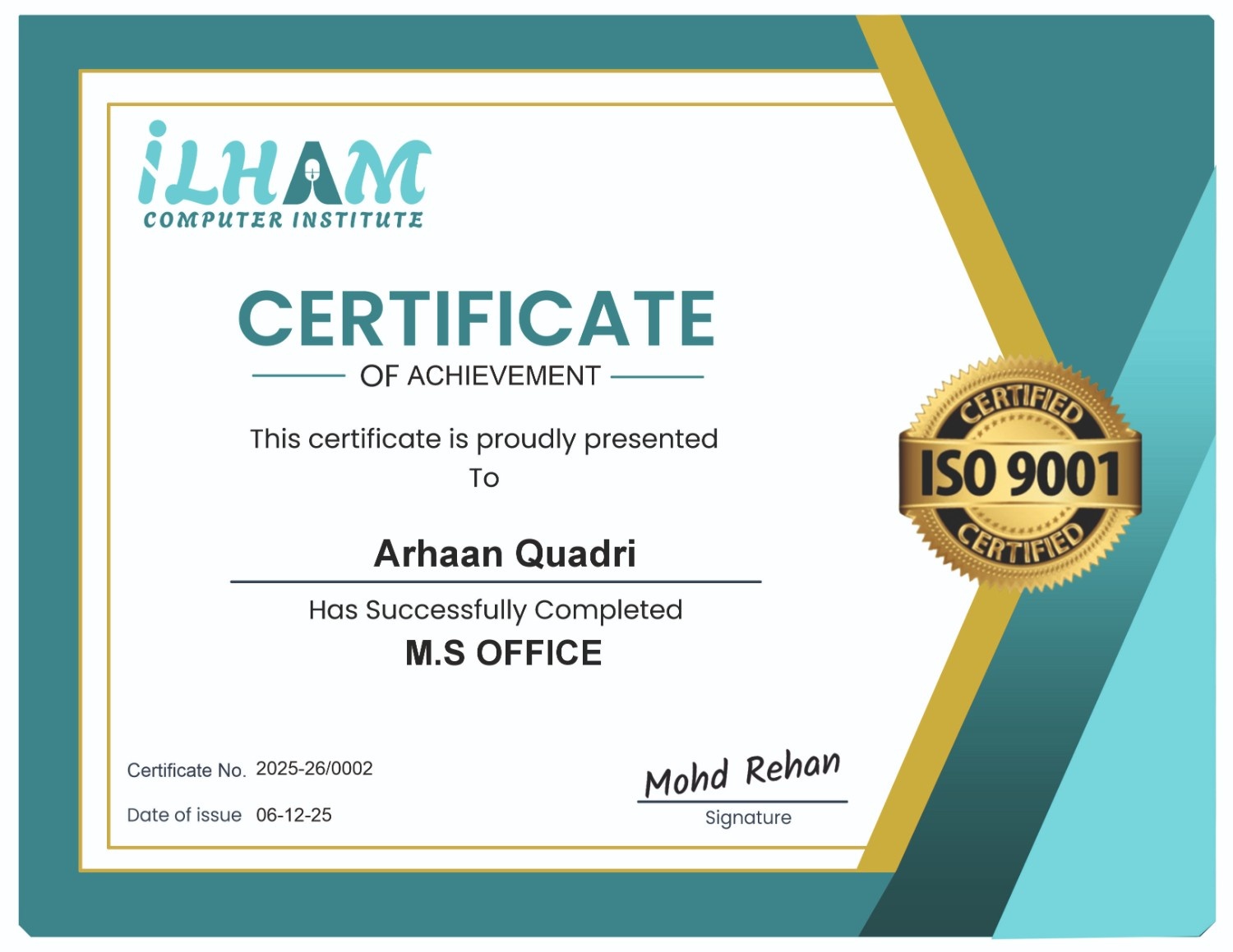 Certificate